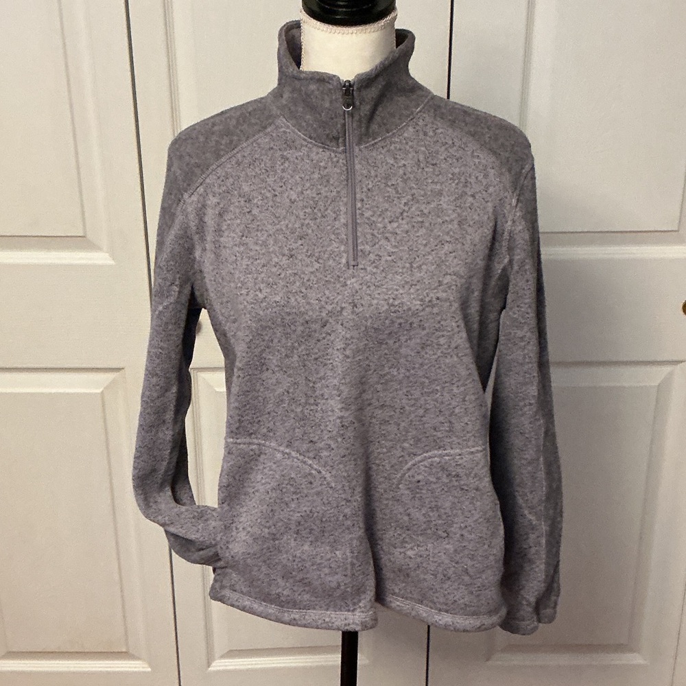 Bass Heathered Gray Women's Half-Zip Fleece